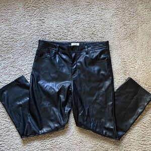 Kenzie faux leather five pocket jean